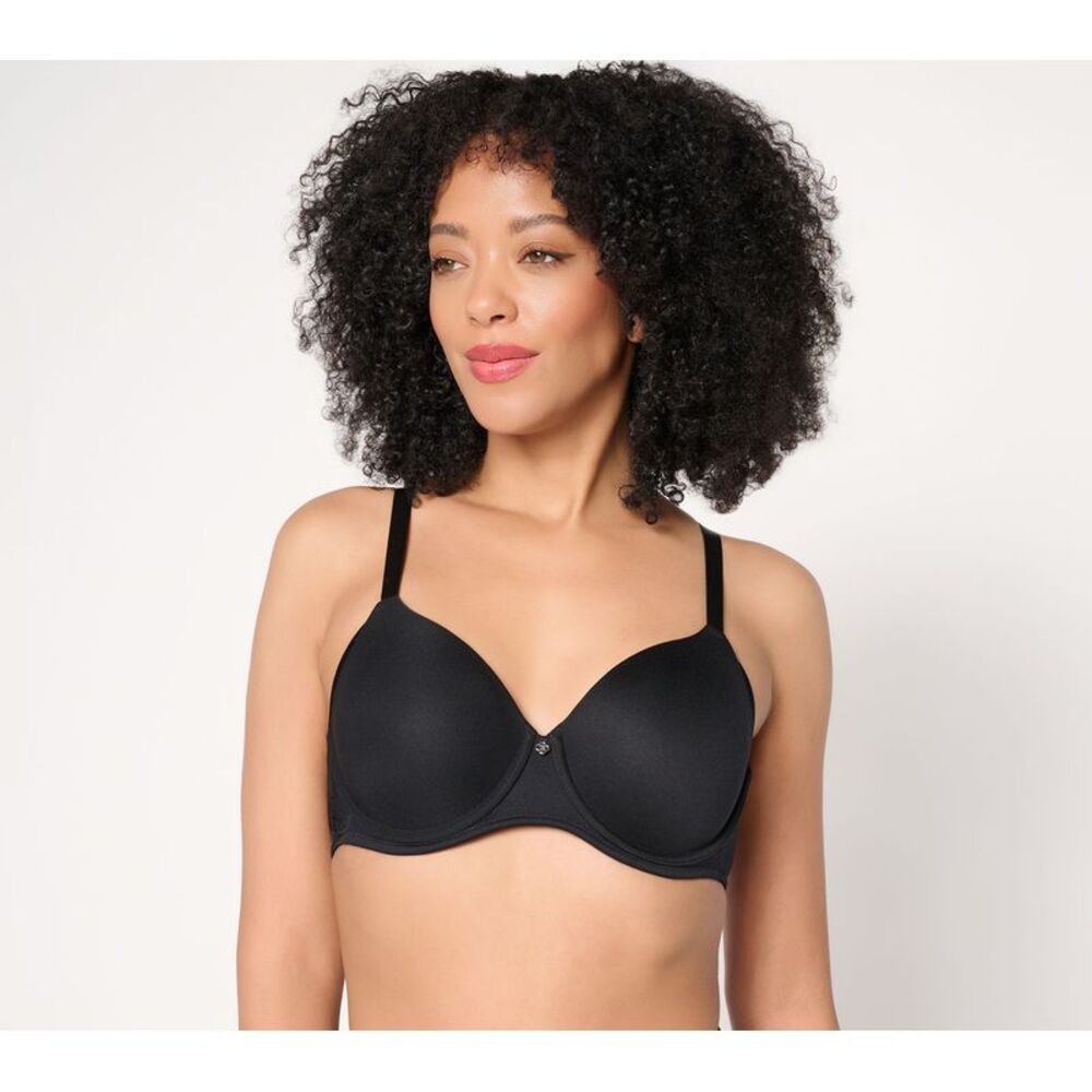 Breezies Women's Bra Sz 42DD Radiant Lace Underwire T-Shirt Black